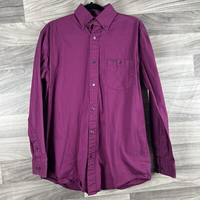 Wrangler 20x Competition Performance Mens M Purple Button Up Shirt Western