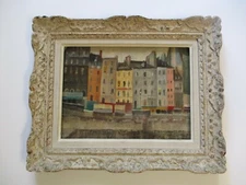 CLARK ALLEN PAINTING AMERICAN IN PARIS STREET SCENE MODERNISM MID CENTURY LISTED