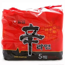 Korean Hot Spicy Instant Noodle NONGSHIM SHIN RAMYUN Ramen 5pack Set