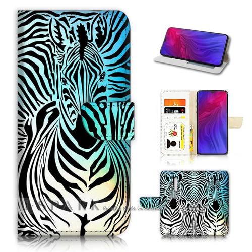( For Oppo Reno Z ) Flip Wallet Case Cover AJ40124 Zebra