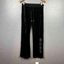 BCBGMaxazria Women's Small Black Velour Pants Rhinestones