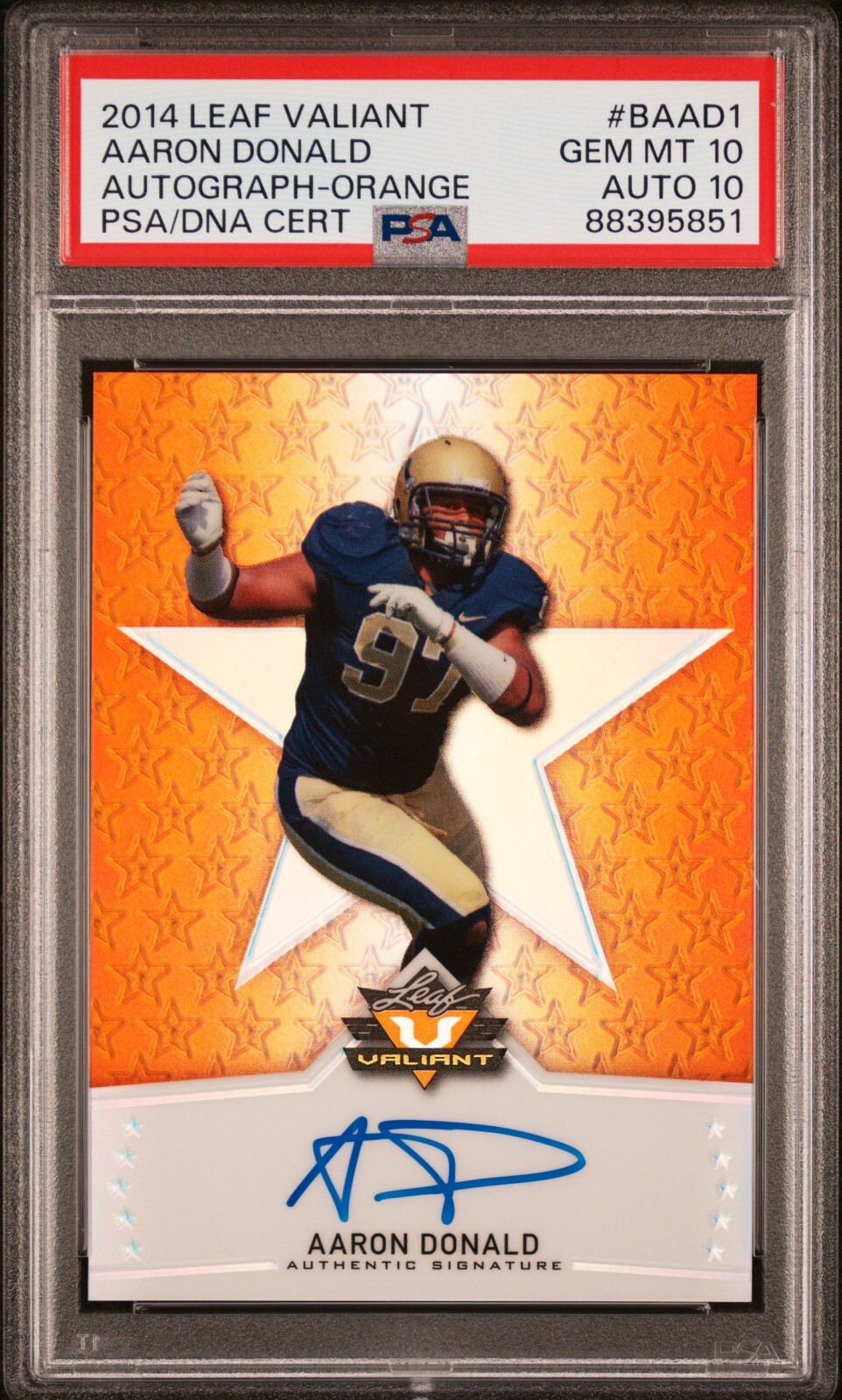 Aaron Donald Leaf Valiant #BAAD1 Autograph-Orange