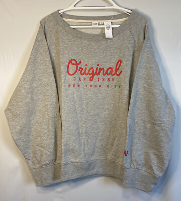GAP 1969 Crewneck Sweatshirt Gray XXL New