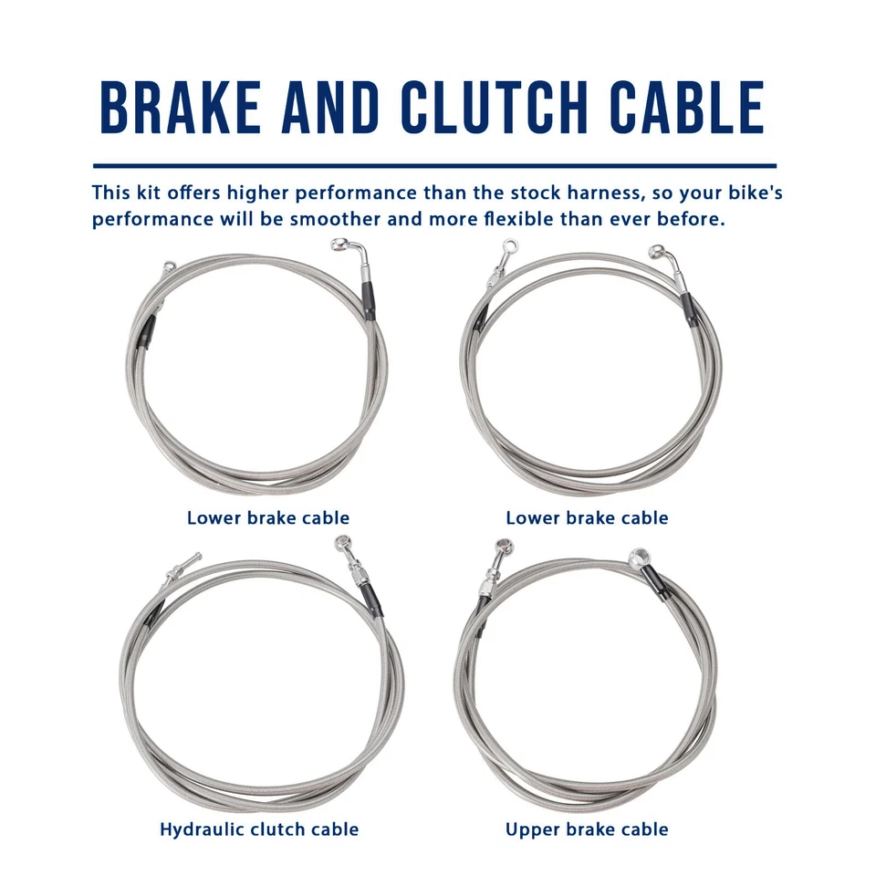 Road Glide Clutch Brake Line for Harley 2017-2020 Electra Glide ABS with 16” Bar - Imagen 4 de 4