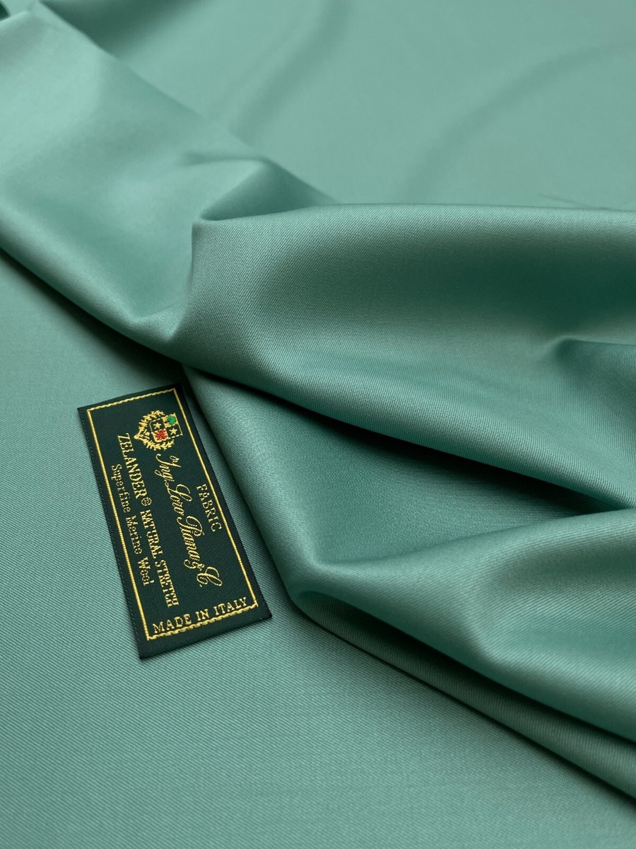 LORO PIANA Suiting Fabric Mint Green Super 130s Merino Wool