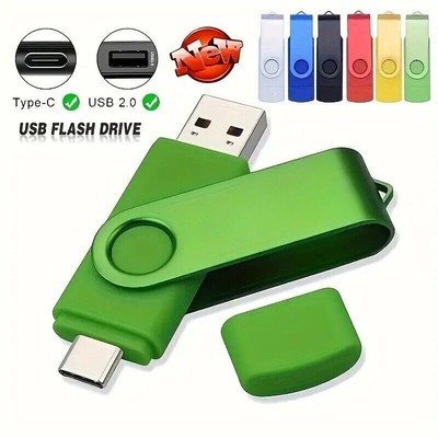 2 in 1 Type-C 256 GB Dual USB 2.0 Flash Drive Memory Stick U Disk Thumb Drive