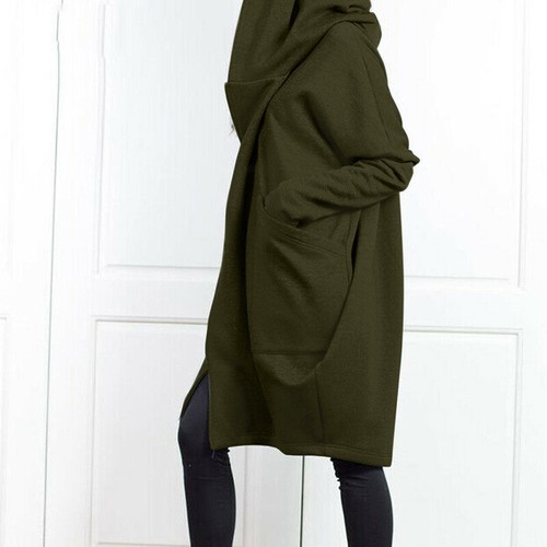 Women Full Zip Hoodie Ladies Long Cardigan Hooded Cardigan Jacket Coat Top Dre - Picture 9 of 16