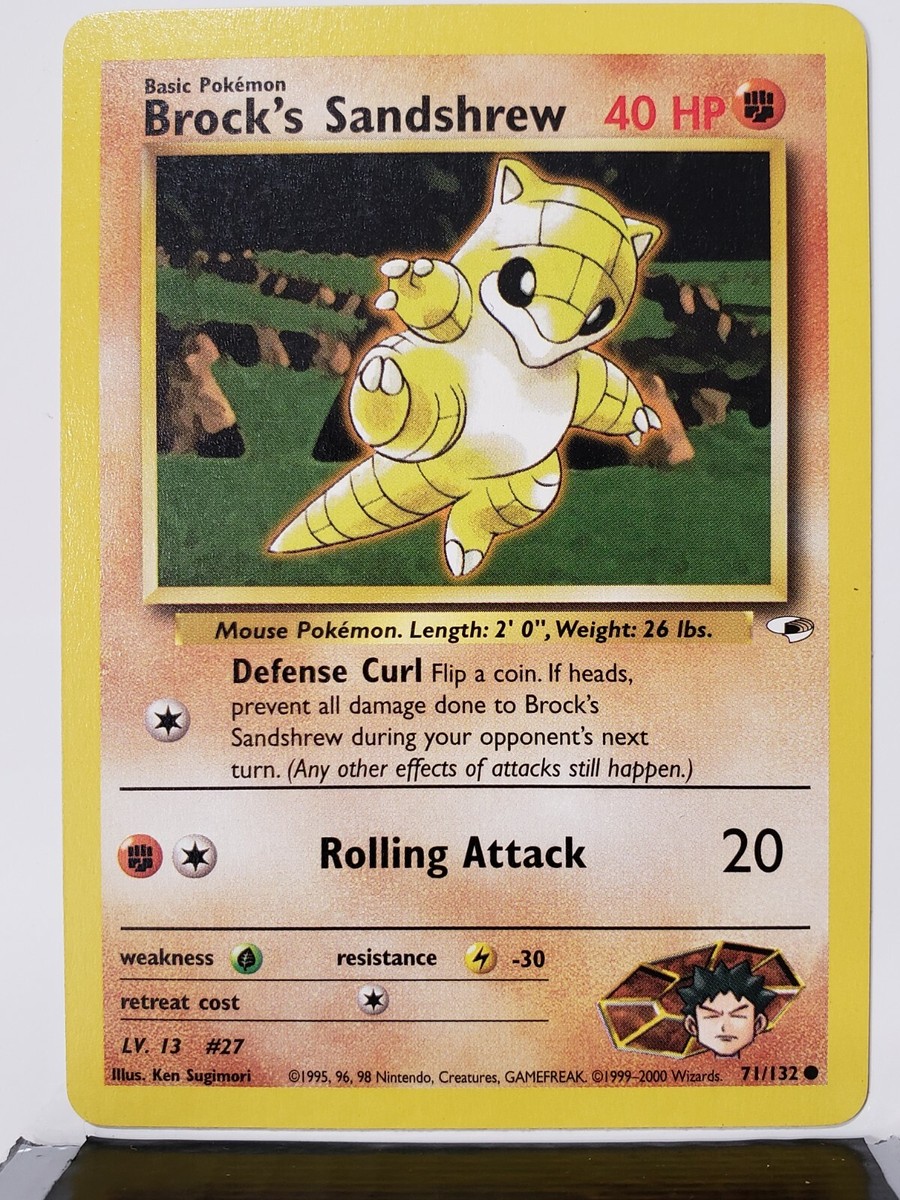 Brock's Sandshrew 71/132 VLP / NM - Gym Heroes Pokemon Card