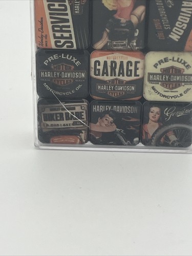 Harley Davidson Garage set of 9 mini fridge magnets - Picture 4 of 4