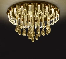 living room LED crystal lamp bedroom European style restaurant ceiling light Yc
