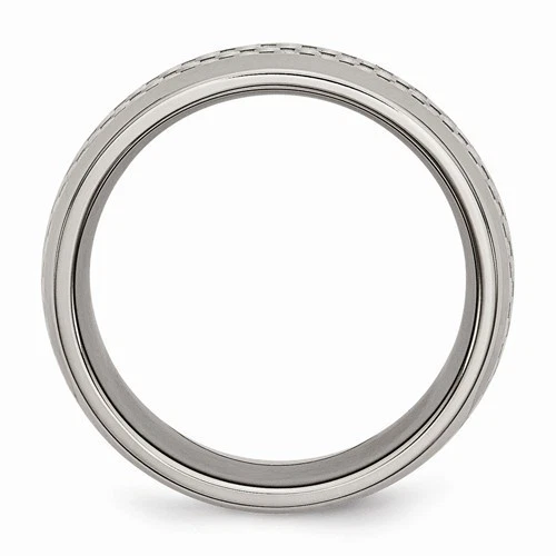 BANDA/ANILLO FIBRA CARBONO GRIS TITANIO PULIDO 8MM - TALLA 15 Foto 2 de 4