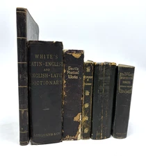 Collection of Very Distressed Old Books for Decoration. 21cm shelf space.