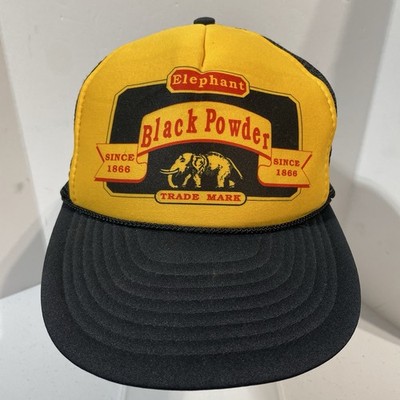 Elephant Black Powder Trucker SnapBack Hat Muzzle Loading Cowboy Shootout Cap