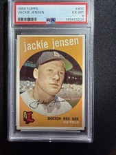 1959 Topps # 400 Jackie Jensen PSA 6 EX-MT Red Sox