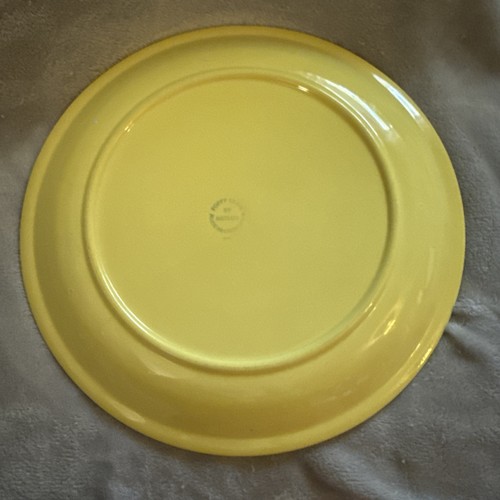 Metlox Poppy Trail Gloss Yellow Contrast Rim Chop Plate Round Platter 13" VTG - Picture 4 of 5