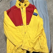 Rare Vtg Hi Tech Polo Ralph Lauren Hooded Colorblock Yellow Jacket L 90s Sport