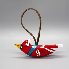 NAVAJO FOLK ART-RED CARDINAL ORNAMENT by MONTY BEGAYE-NATIVE AMERICAN