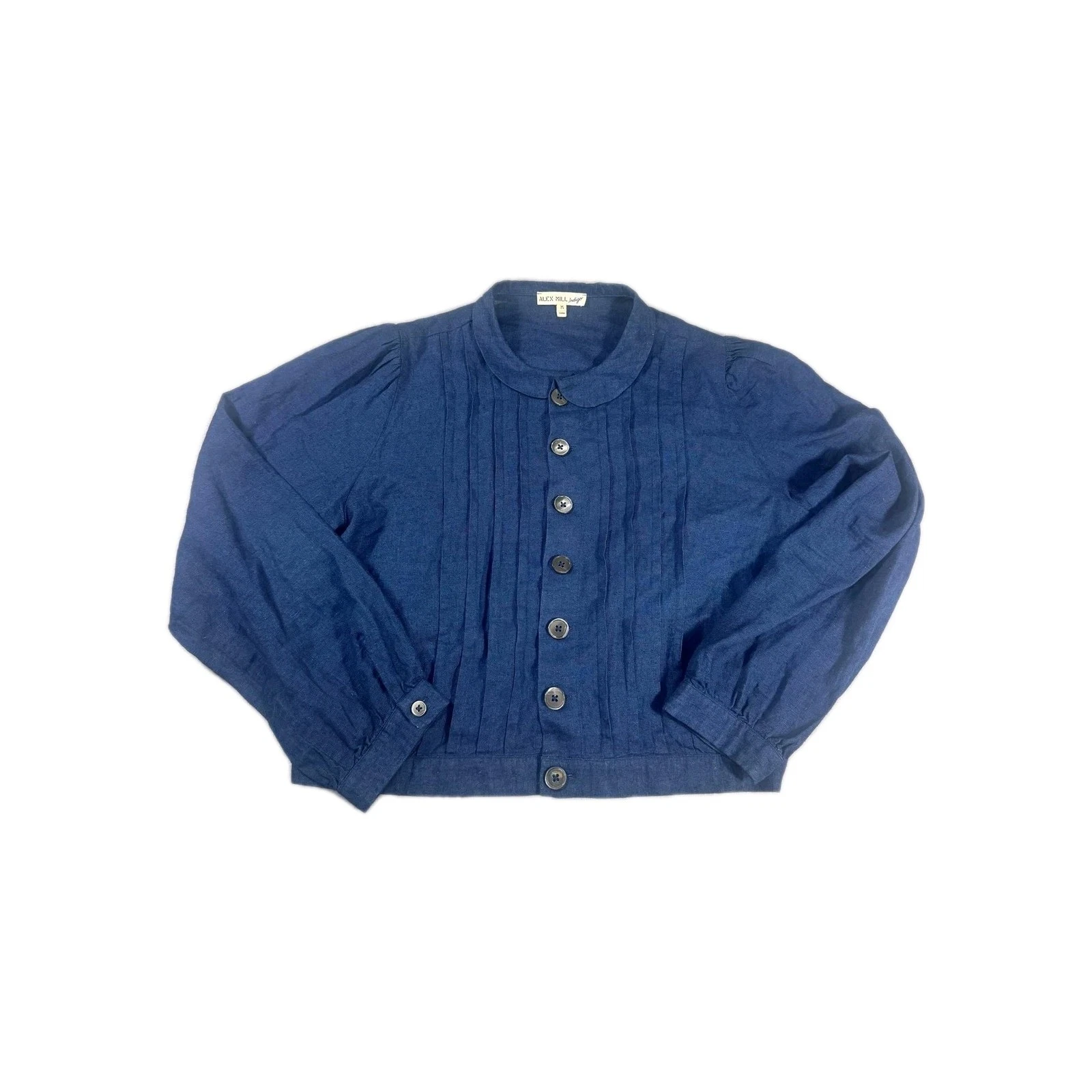 Alex Mill Shirt Womens Medium Blue Linen Cotton Pleated Button Up Puff Sleeve
Opens in a new window