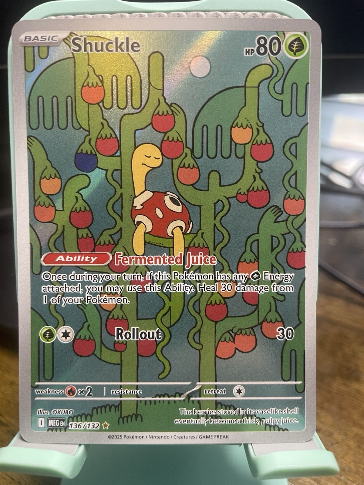 Pokémon TCG Shuckle Holo Mega Evolution Illustration Card 136/132 Mint Condition