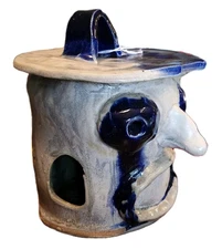 Face Jug Bird House Vintage Pottery Abstract Unique Handcrafted 8" Artist-Signed