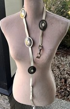 Western Silver Concho Leather Belt