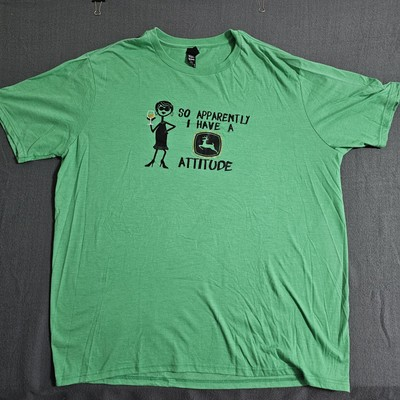 #ad Nwot District 2XL Green quot;So Apparently I Have A John Deer Attitudequot; Womens shirt $5.69