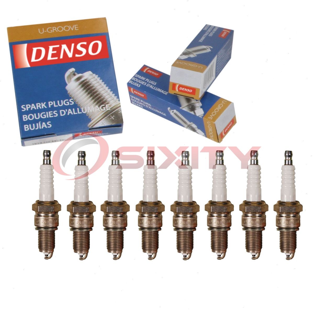 8 pc DENSO 3011 Standard U-Groove Spark Plugs for W14EX-U 3432 Ignition Wire ek