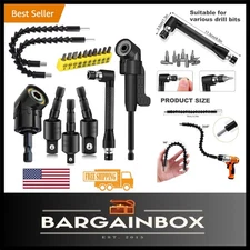 18-Piece Flexible Drill Bit Extension Set with Right Angle & Socket Adapters