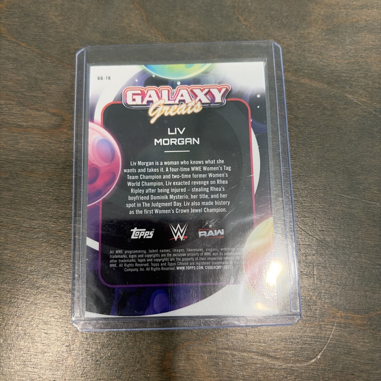 Liv Morgan 2026 WWE Topps Cosmic Chrome 73/99 Blue moon Galaxy Greats view 4