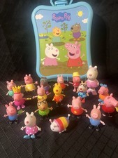 Peppa Pig Family And Friends Lot Of 18 Figures And Carry Case