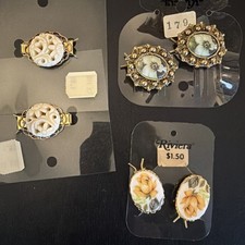 Vintage New Old Stock Hair Clips Barrettes Floral Design Ornate Rare Find Lot 6