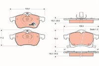 Bremsbelagsatz Scheibenbremse Cotec TRW GDB1350 FüR Astra Zafira Opel CC A05 T98