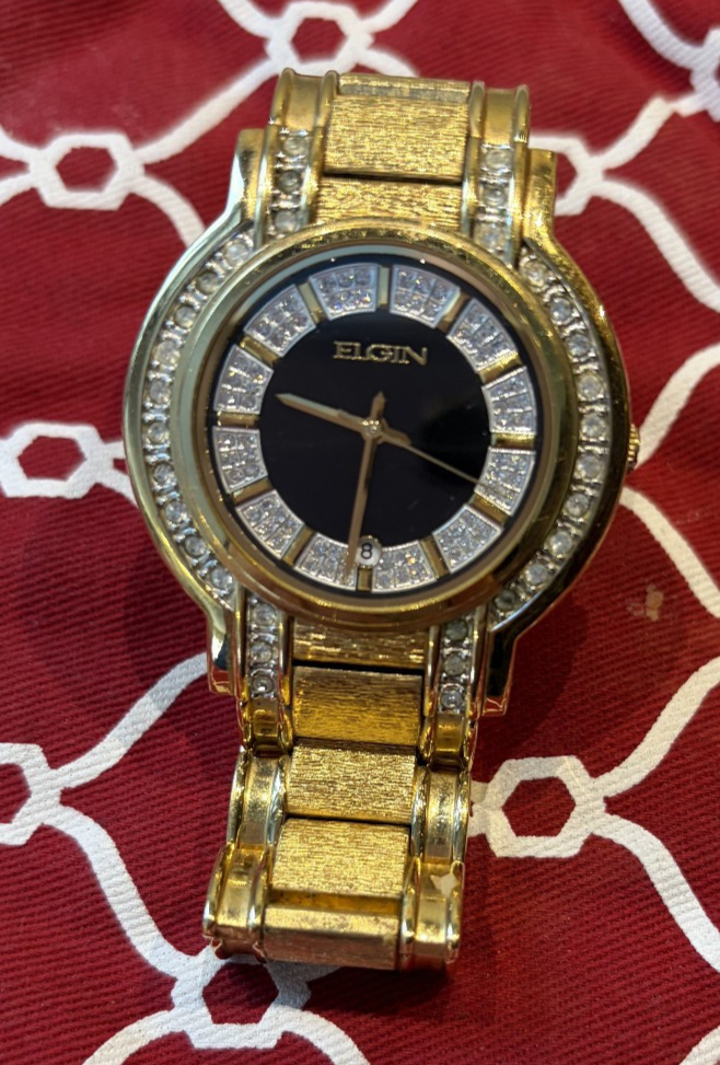 Elgin Gold-Tone and Crystal Analog Watch Elgin Men main image 4