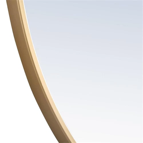 Elegant Decor Eternity 36" Round Metal Frame Mirror in Brass - Picture 6 of 8
