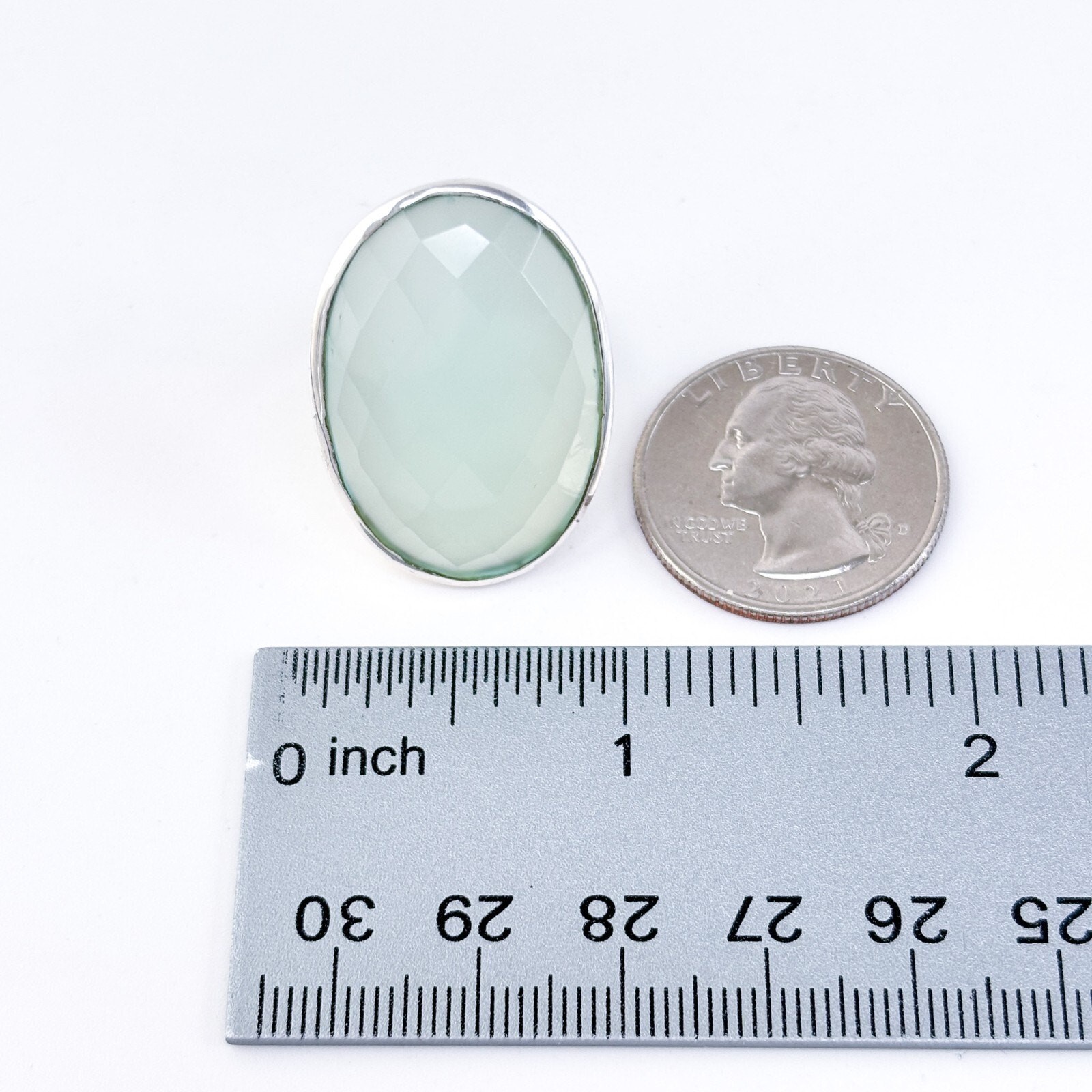 Faceted Blue Chalcedony Statement Ring | Estate S… - image 7