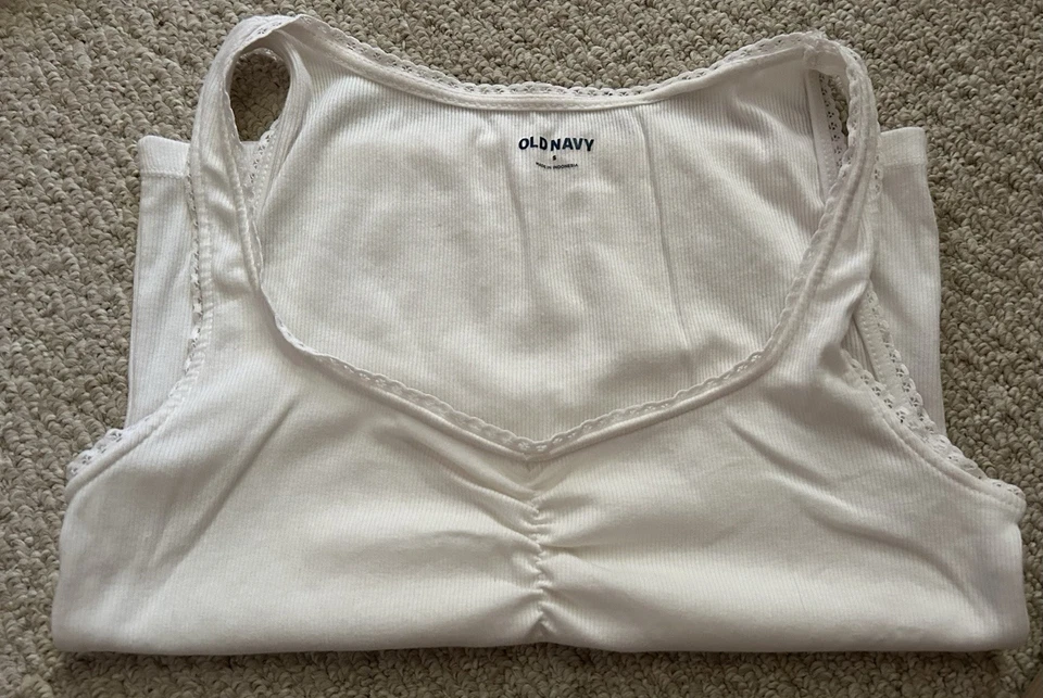 Lot of 3 Womens Tank Tops Small Petite Pink Taupe White - Image 2 of 4