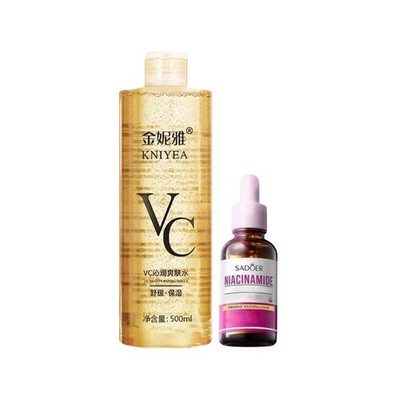 KNIYEA VC Soothing Toner 500ml & Sadoer Niacinamide Serum 30ml   Skin Care Duo