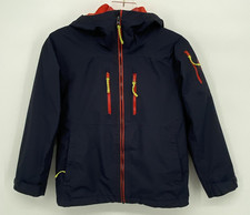 L.L. Bean Pathfinder Waterproof 3-in-1 Jacket Kids M/10-12 Blue Hooded Outdoor