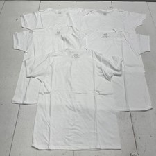 Fruit Of The Loom Shirt Boys 10-12 White Tagless Cotton 5 Pack T-Shirts
