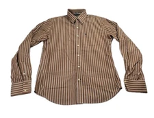 Abercrombie And Fitch Shirt Mens LG Strip Button Down Long Sleeve Muscle Adult