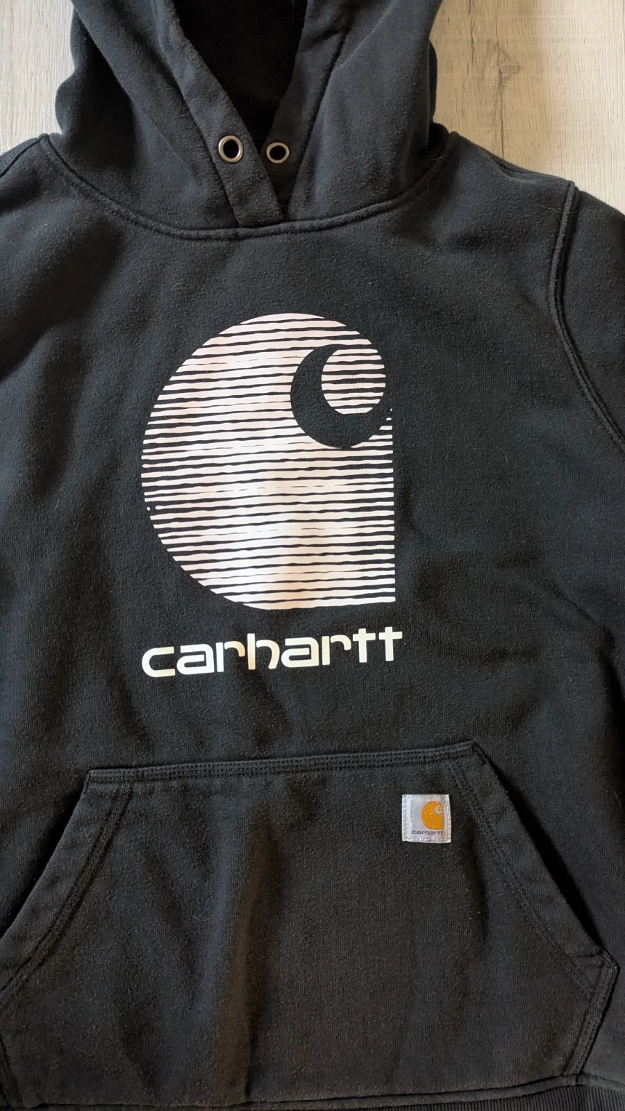 VETEMENTS Carhartt Rain Defender Felpa con Cappuccio Adulto M Nero Pullover Abbigliamento da Lavoro Logo Donna