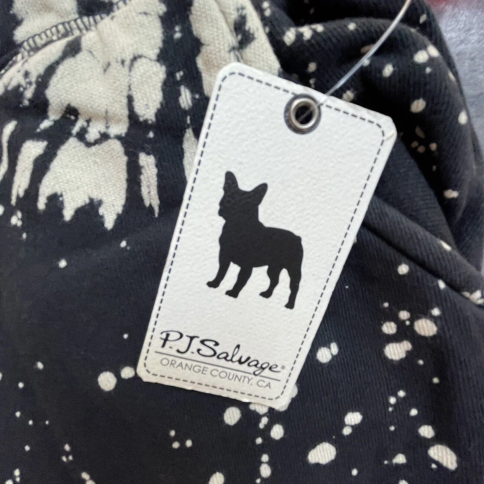 PJ Salvage Pantalones Mujer Medianos Terry Paño Negro Blanco Tie Dye Lindo Jogger Suave Foto 2 de 4