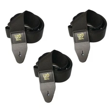Ernie Ball Guitar Strap Polypro Black Nylon Wide Value 3 Pack Bundle