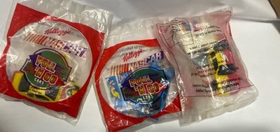Kellogg's NASCAR Pull N Go  Lot 3x Mini Wheats Rice Crispie & Corn Flakes 1999