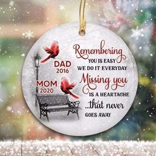 Personalized Memory Ornament, Memorial Christmas Ornament, Christmas from Hea...