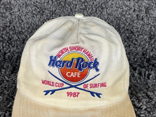 Vintage North Shore Hawaii Hard Rock Cafe World Cup Of Surfing 1987 Mütze Strapback - Bild 2 von 8
