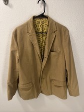 Vintage 70s Sears Corduroy Blazer Jacket Sz 38 Men  s Store Geometric Liner Tan