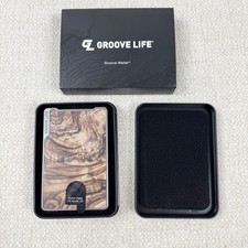 Groove Life Wallet Burled Walnut Money Clip New with Box LIMITED
