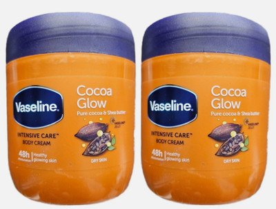 2 x Vaseline Intensivpflege Körpercreme Kakao Glow 400 ml UK VERKÄUFER