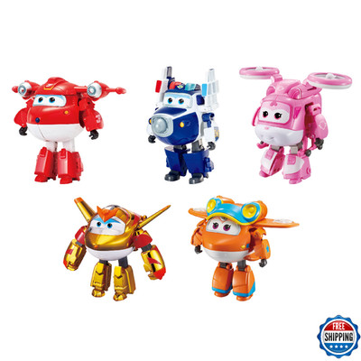 Super Wings 5-Pack Jett,Paul,Dizzy,Golden Boy,Sunny Transforming Action Figures